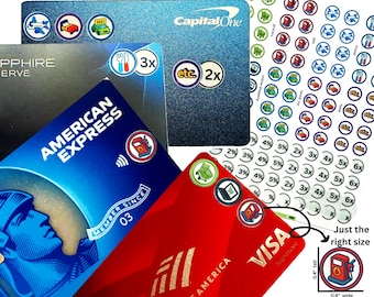 Credit Card Category Stickers, Points, Miles Tracking Labels