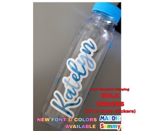 Pegatinas personalizadas con nombre, vinilo brillante resistente al agua (pedidos al por mayor)