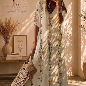 ivory floral embroidered maternity midi dress Maternity Boho White Midi Dress Pinkblush Ivory Floral Embroidered Maternity Midi Dress Medium