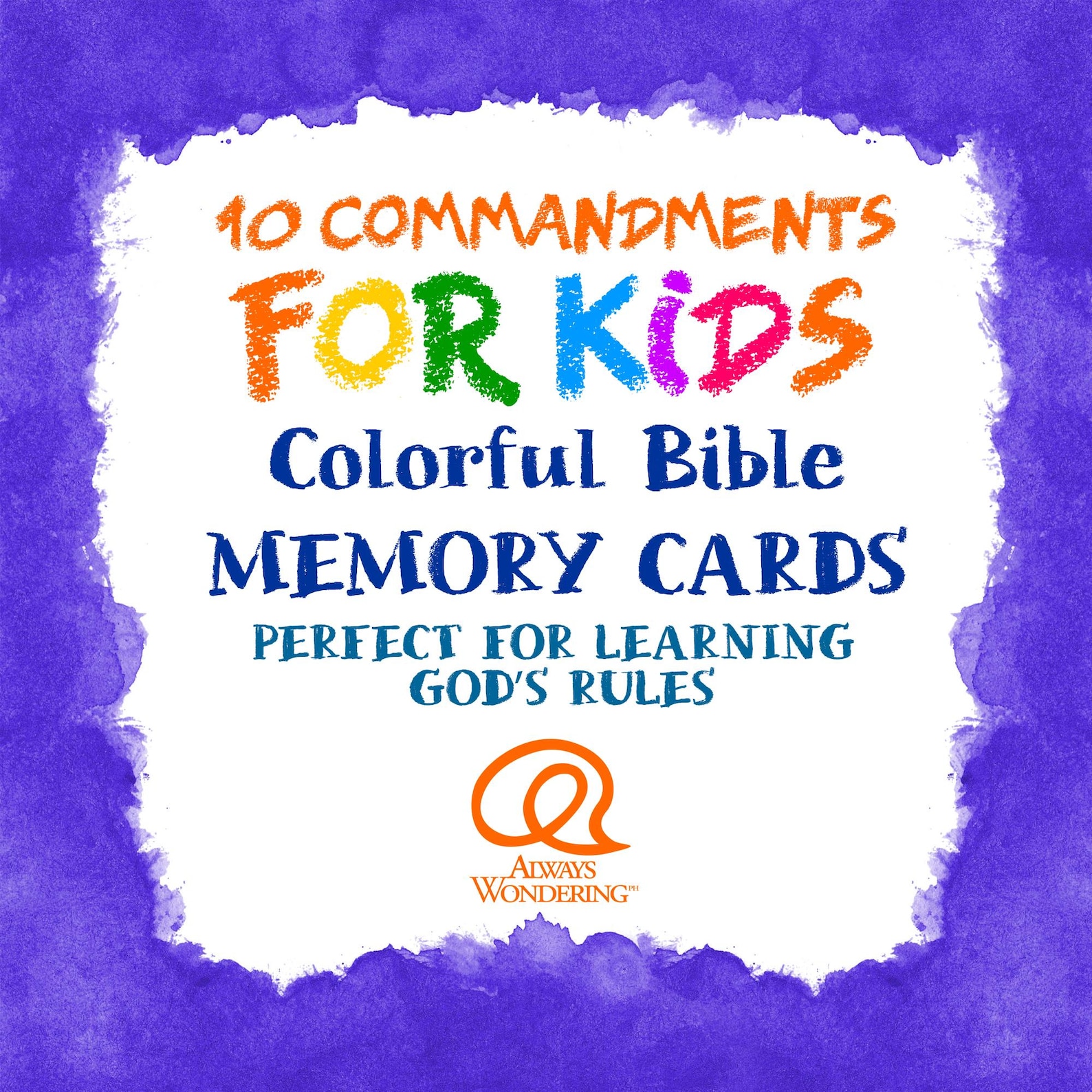 10 Commandments for Kids Printable Cards | Colorful Bible Memory ...