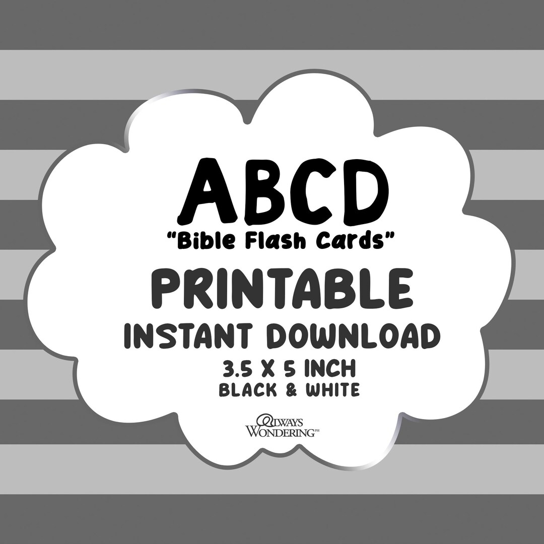 A-Z Bible Flash Cards Printable | Christian Alphabet Cards for Kids