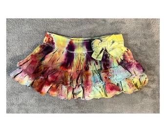 Genuine Baby 6M Tie Dye Tiered Ruffle Skirt Eyelet Cotton Boho Multicolor
