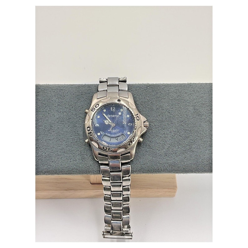Reloj analógico-digital Armitron para hombre, acero inoxidable, plateado imagen 1
