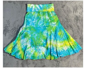 Alfani Tie-Dye Skirt Blue Green Size L