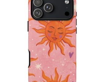 Funda retro con diseño de sol para teléfono, funda celestial para iPhone con diseño de sol, funda con estética de ojo turco, funda boho vintage para teléfono, funda linda de verano para iPhone y Samsung.