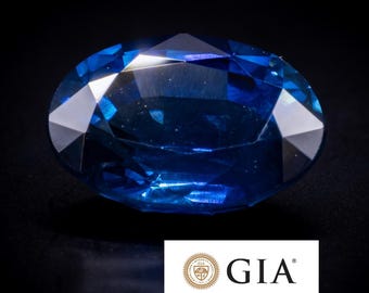 GIA Certified Royal Blue Sapphire 1.65 ct Oval 8x6mm, Natural Loose Gem from Thailand for Engagement Ring, September Birthstone, Proposal