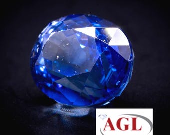 High Dome Ceylon Blue Sapphire 1.09 ct, AGL Certified Cornflower Blue Cushion Oval Loose Gem, Sri Lanka Engagement or Signet Ring Stone