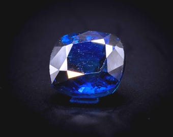 Square Blue Sapphire 1.06 ct Cushion Step Cut 5.4mm, Royal Blue Natural Madagascar Loose Gem for Engagement or Mens Signet Ring, Birthstone
