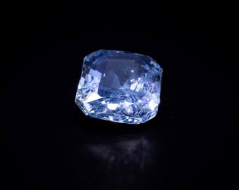 Unheated Blue Sapphire 6.83 ct, Natural Ceylon No Heat Light Blue Cushion Loose Gem 12.1x9.5mm for Engagement or Mens Signet Ring, Neelam