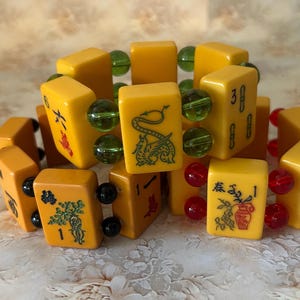 Pulsera vintage de baquelita para Mahjongg (varias opciones de cuentas y tamaños disponibles) imagen 6