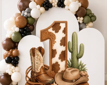 Cowboy Party Brown Cowboy big Decor cutout Western Themed first birthday Cowboy Party Props Rodeo Hat Life Size Cutout Cowboy Baby Shower