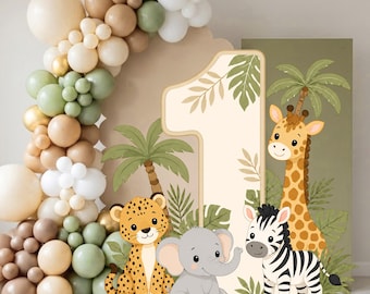safari first birthday Birthday Cutout Decor Jungle Animal Cutout Decor, Safari Party Decoration, Jungle Birthday Party Stand Up Prop