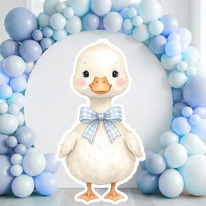 cute Duck Big Decor Cutout, Baby Duck With Blue Bow Party Prop, Baby Shower Or Birthday Party Standee (Digital Download)