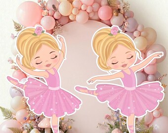 Printable Ballerina Big Decor Cutout, Ballet Birthday Party Prop, Pink Ballet Girl Party Decoration, Instant Download Ballerina Standee
