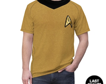 Commanding Officer Uniform Shirt, Starfleet Unisex Costume, Captain Sulu Cosplay, Starships Apparel, Science Fiction Original Series Tee