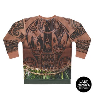 Moana Live Action Costume, Maui Long Sleeve Sweatshirt, Polynesian Tattoo Shirt, Halloween Party Apparel