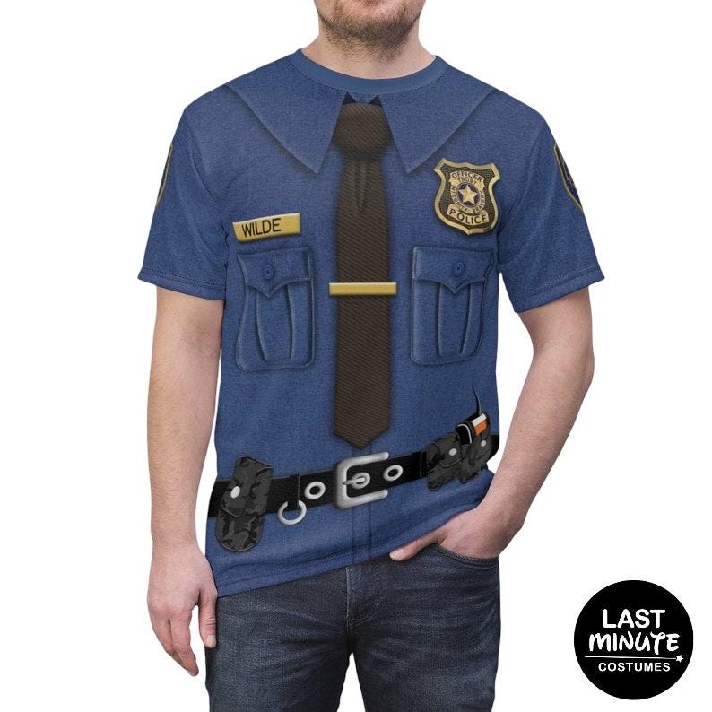 Nick Wilde Uniform Shirt, Zootopia Costume, Police Costume, runDisney Shirts, Disney Cosplay, Animal Kingdom Outfit, Disney World Trip