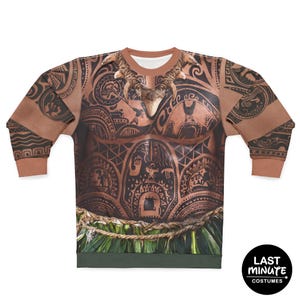 Moana Live Action Costume, Maui Long Sleeve Sweatshirt, Polynesian Tattoo Shirt, Halloween Party Apparel