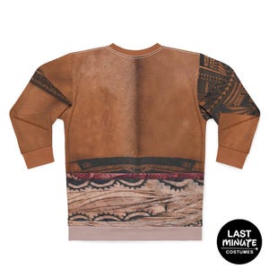 Chief Tui Long Sleeve Sweatshirt, Moana Live Action Costume, Polynesian Tattoo Shirt, Halloween Party Apparel
