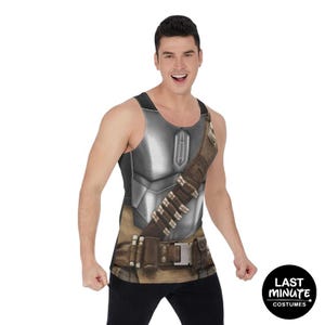 Steel Mandalorian Armor Tank Top, Mando Unisex Costume, Disney Running Cosplay, Disneyland Star Wars Outfits, runDisney 10K Marathon Shirts