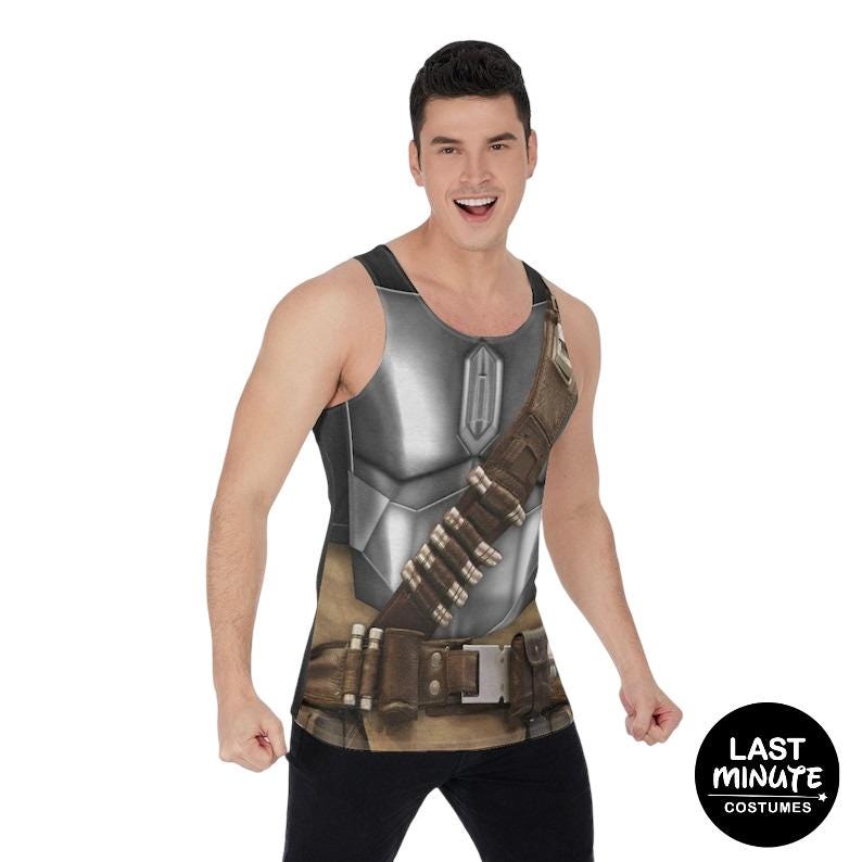 Steel Mandalorian Armor Tank Top, Mando Unisex Costume, Disney Running Cosplay, Disneyland Star Wars Outfits, runDisney 10K Marathon Shirts