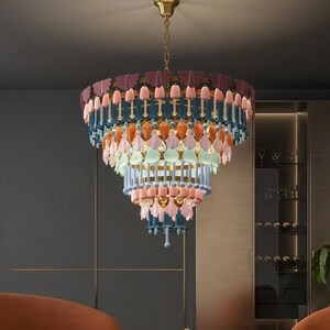 Colorful alloy chandelier art light for home, lounge, luxury decor & dining, Artistic Decorative Pendant Light for luxury interior