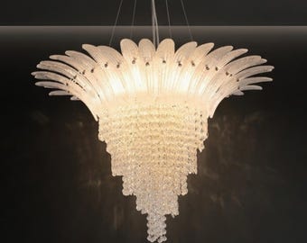 Grandes cristales para iluminación de vestíbulos, iluminación artística para interiores de lujo, iluminación de diseño para comedores, iluminación impactante y luminarias de lujo.