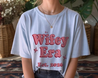 Wifey Era T-Shirt - Retro Bachelorette Party Tee, Bride Gift, Honeymoon Top, Married Era Top, Wedding Shower Keepsake