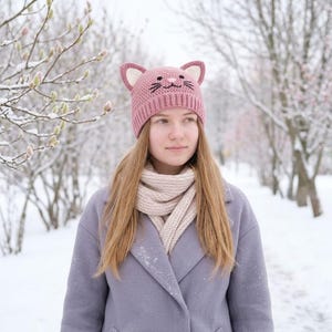 Cat Crochet Hat Pattern, Kitty Beanie PDF, Crochet Animal Hat, Cute Cat Hat Pattern, Winter Beanie, Beginner Crochet Pattern