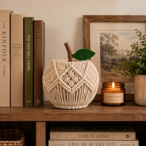 Macrame Apple Pattern PDF, DIY Fall Apple Decor Tutorial, Autumn Macrame Fruit, Beginner Knot Guide, Digital Download Gift