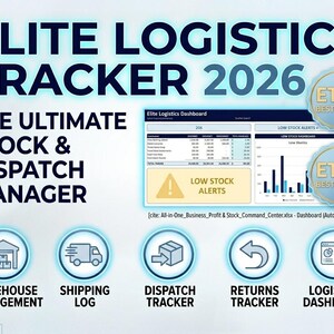 Ultimativer Bestands- und Logistik-Tracker | Clevere Lagernutzung | Versand und Sendungsverfolgung | Retouren Tracker Excel Vorlage