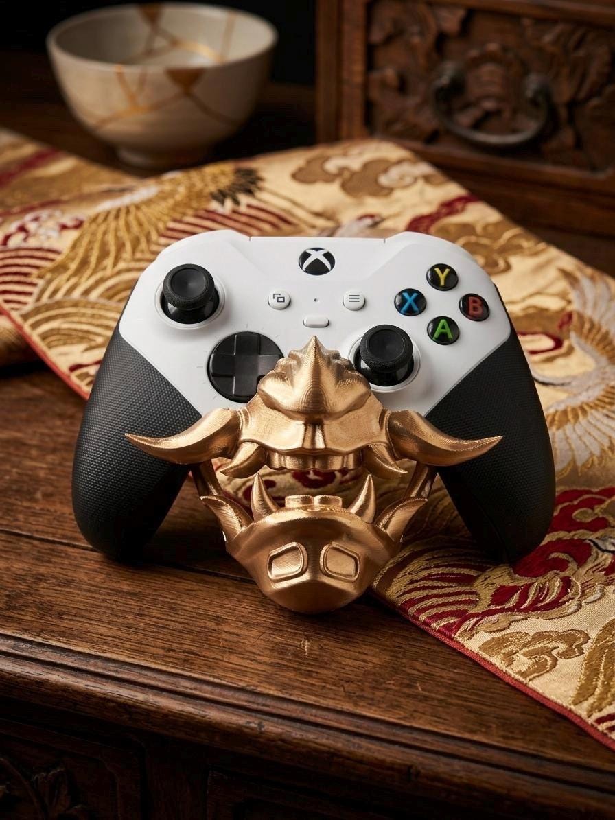 Samuri R Controller Samurai Oni Mask Controller Stand | Ghost of Tsushima Inspired Gaming ...