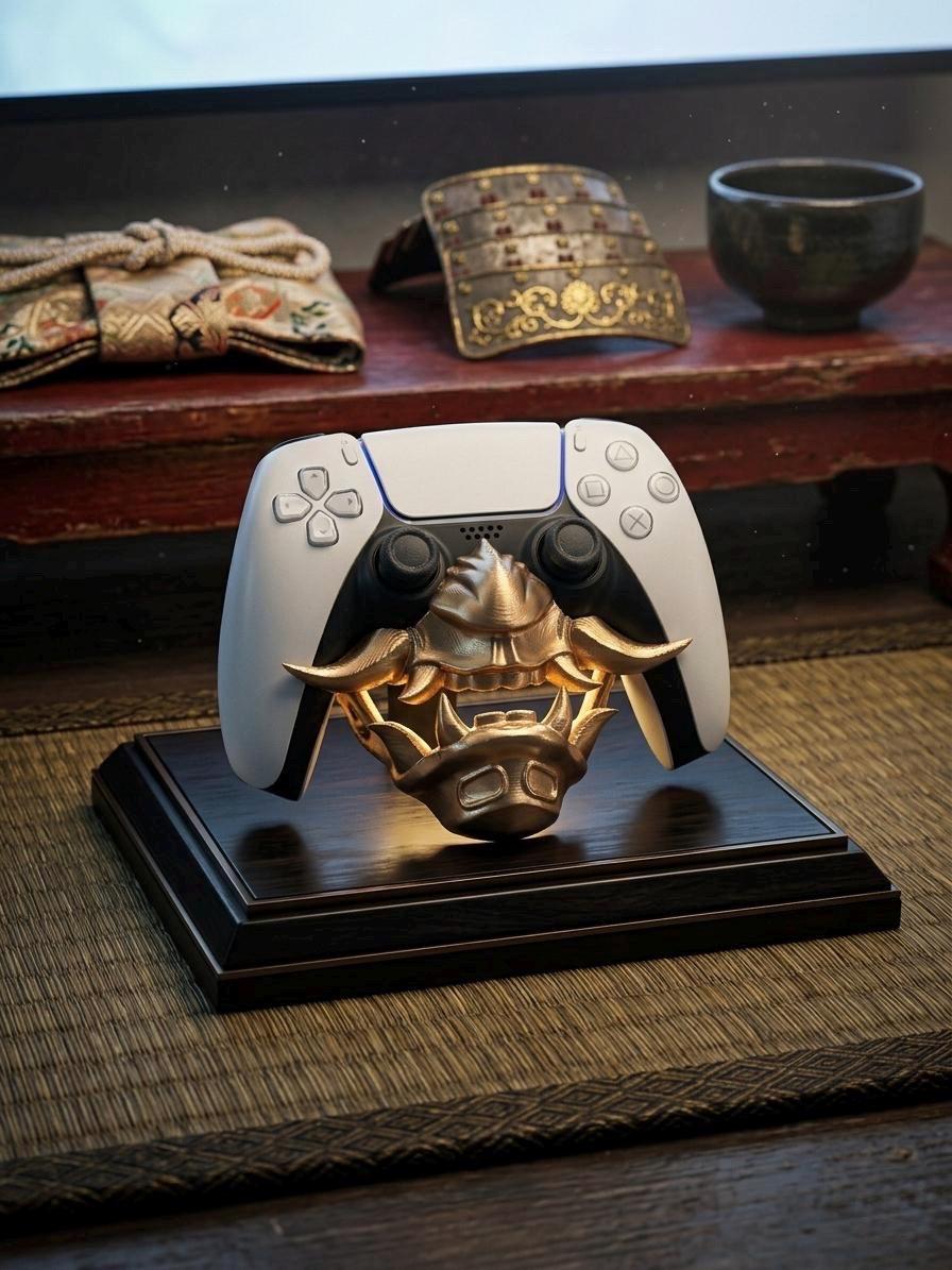 Samuri R Controller Samurai Oni Mask Controller Stand | Ghost of Tsushima Inspired Gaming ...