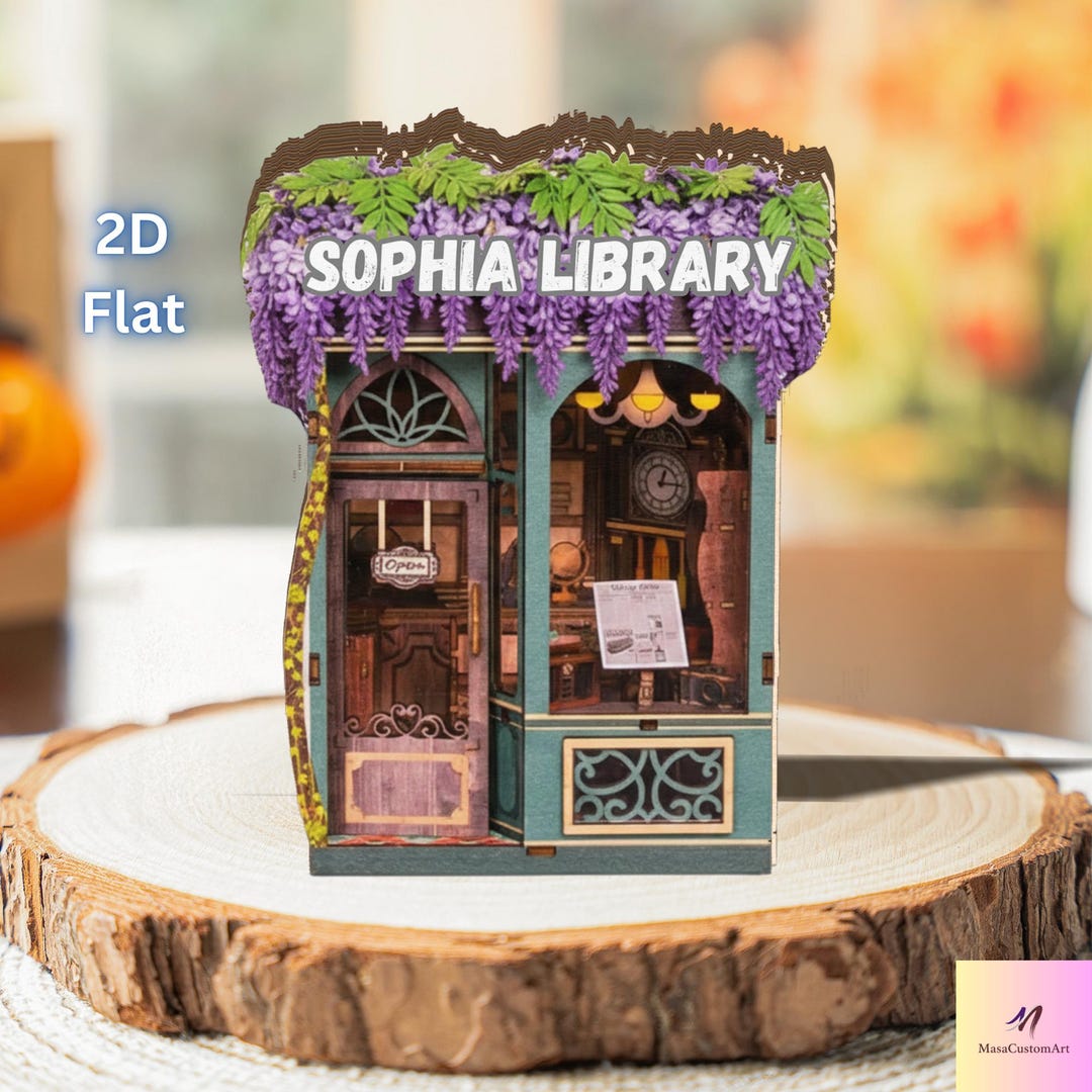 Miniature Bookstore Wooden Sign, Custom Book Nook Decor, Library Gift ...