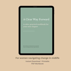 Un quaderno di lavoro per una strada chiara da percorrere / Diario di riflessione sulla mezza età / Cambiamento di carriera e donne a un bivio / PDF stampabile