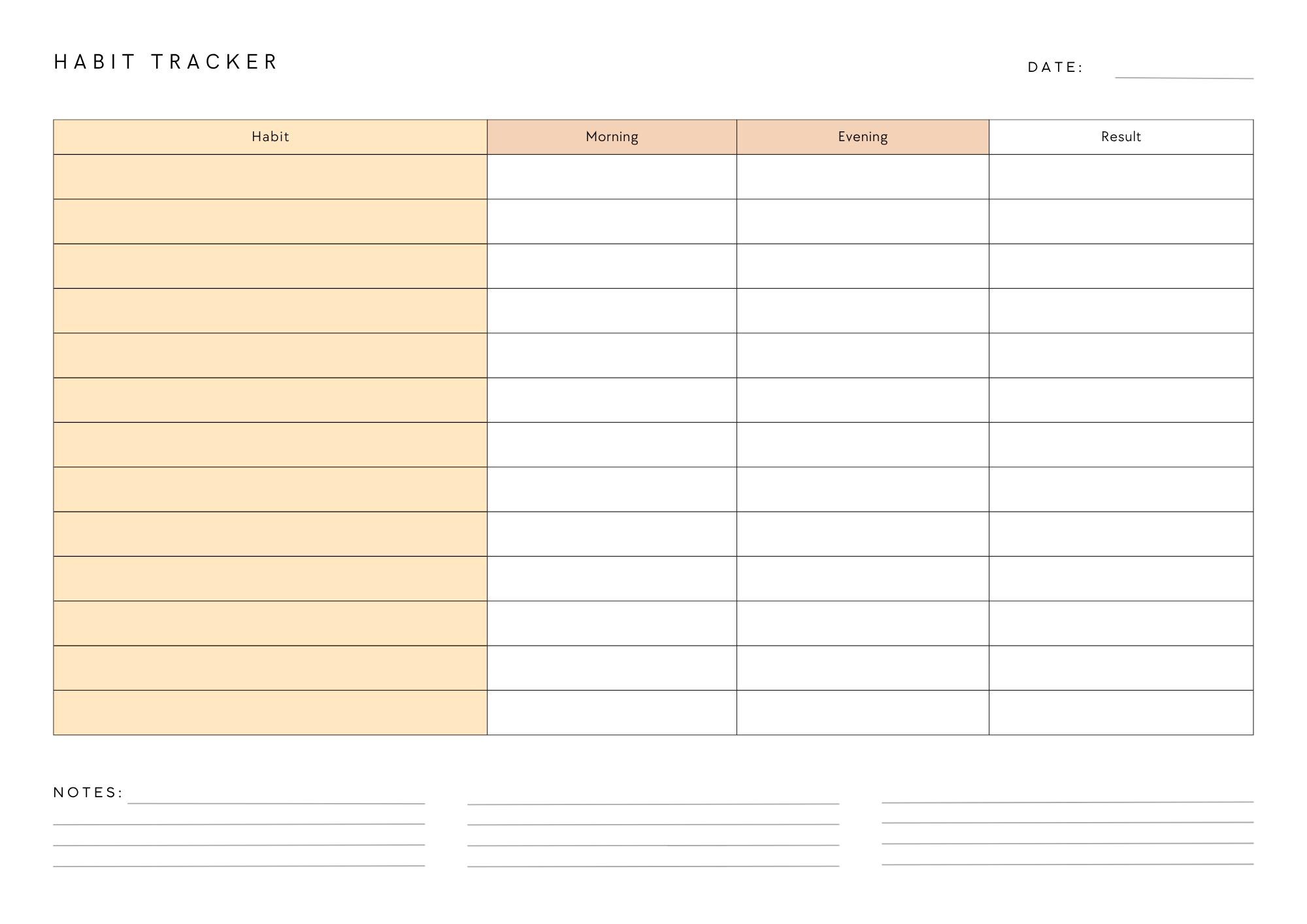 Daily Habit Tracker Printable | Simple Habit Tracker PDF | Productivity ...