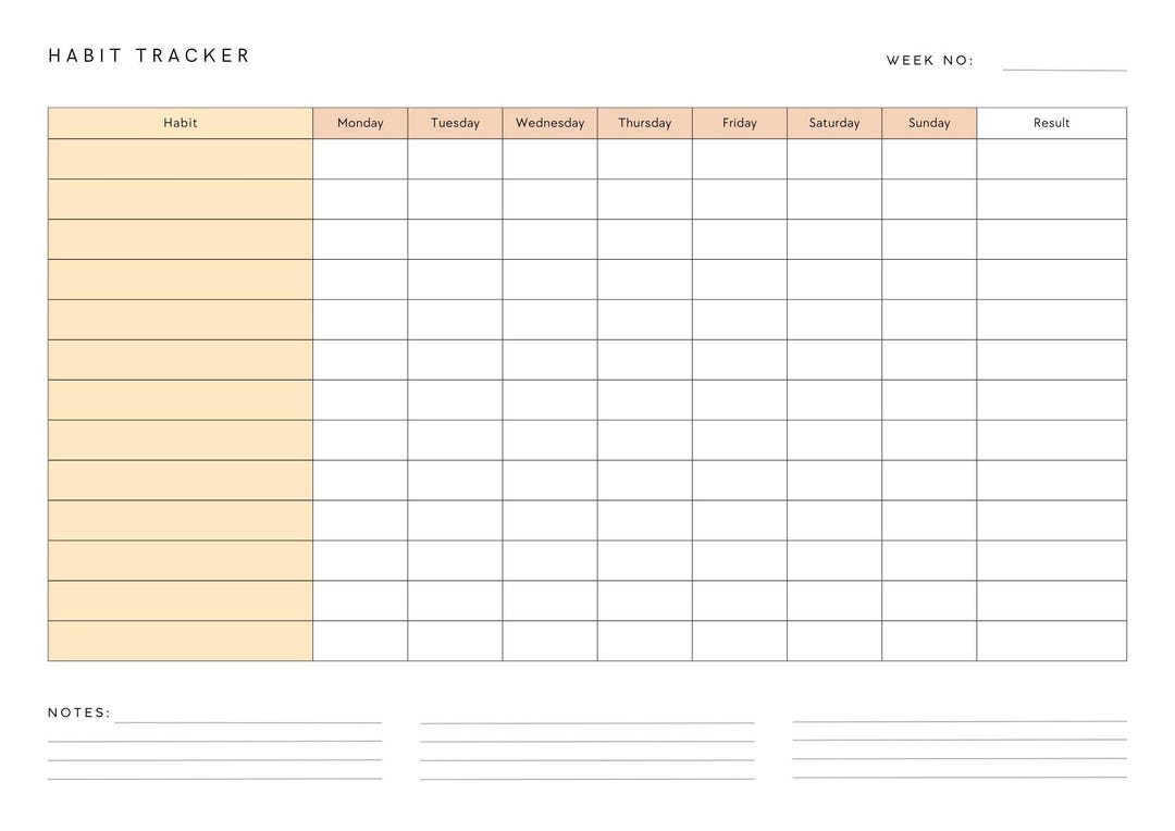Weekly Habit Tracker Printable | Simple Habit Tracker PDF ...