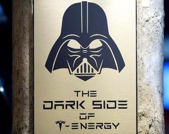 Tesla EV Charging Sign Darth Vader SVG | The Dark Side of T Energy Garage Decor (Digital Download)
