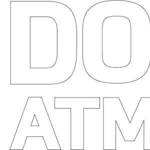 May include: The Dolby Atmos logo features the iconic double D symbol enclosed in a square outline, positioned to the left of the word DOLBY in bold capital letters, with the word ATMOS in smaller capital letters directly underneath it.