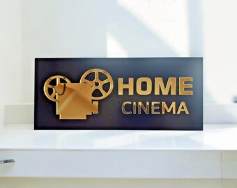 Home Cinema SVG Laser Cut File | Home Theater, Movie Room Decor DXF (Digital Download)