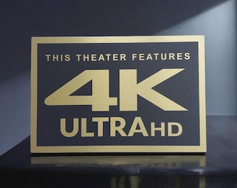 4K Ultra HD Home Theater Sign SVG | Movie Room Decor Vinyl Cut File