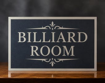 Billiard Room SVG Cut File | Vintage Pool Room Sign, Game Room Decor, Wall Sign Design (Digital Download)