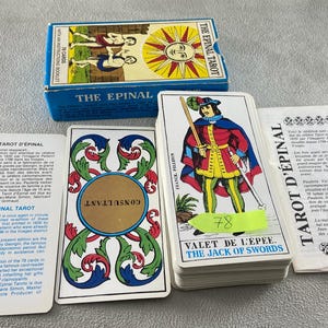 Vintage Tarot d'Epinal Deck Cartomancie Grimaud Francia 78 Cartas Tarot Francés Completo Original