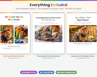 AuDHD Child Day Book – Low-Demand Routine Workbook (A4 + US Letter) (Digital Download)