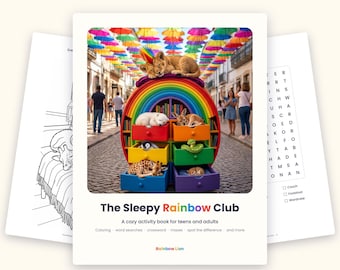 Sleepy Rainbow Club Activity Book | Coloring, Puzzles, Relaxation (Digital Download)