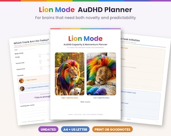 AuDHD Planner for Adults | High & Low Capacity Day Planner | Neurodivergent Printable Workbook