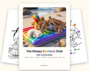 Sleepy Rainbow Club Activity Book | Coloring, Mazes, Counting (Ages 4-8) | A4 + US Letter