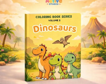 Dinosaur Coloring Book – Kids Ages 3-6, Printable Pages (PDF Download)