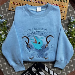 Slay the Spire Cultist Caw Caw Hoodie, My Power is Unmatched Embroidered Sweatshirt, Funny Roguelike Gamer Gift, Unisex.
