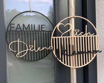 Türschild personalisiert / Familienschild  / 3D / 3D-Druck / Nach Wunsch / Namenstürschild / Deko / personalisiertes Geschenk / Türkranz